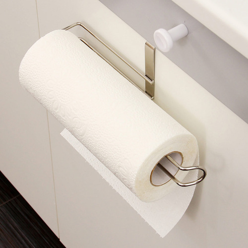 Oruzhe stainless steel kitchen paper towel rack without punching paper towel cling film storage rack under cabinet hanging paper roll rack