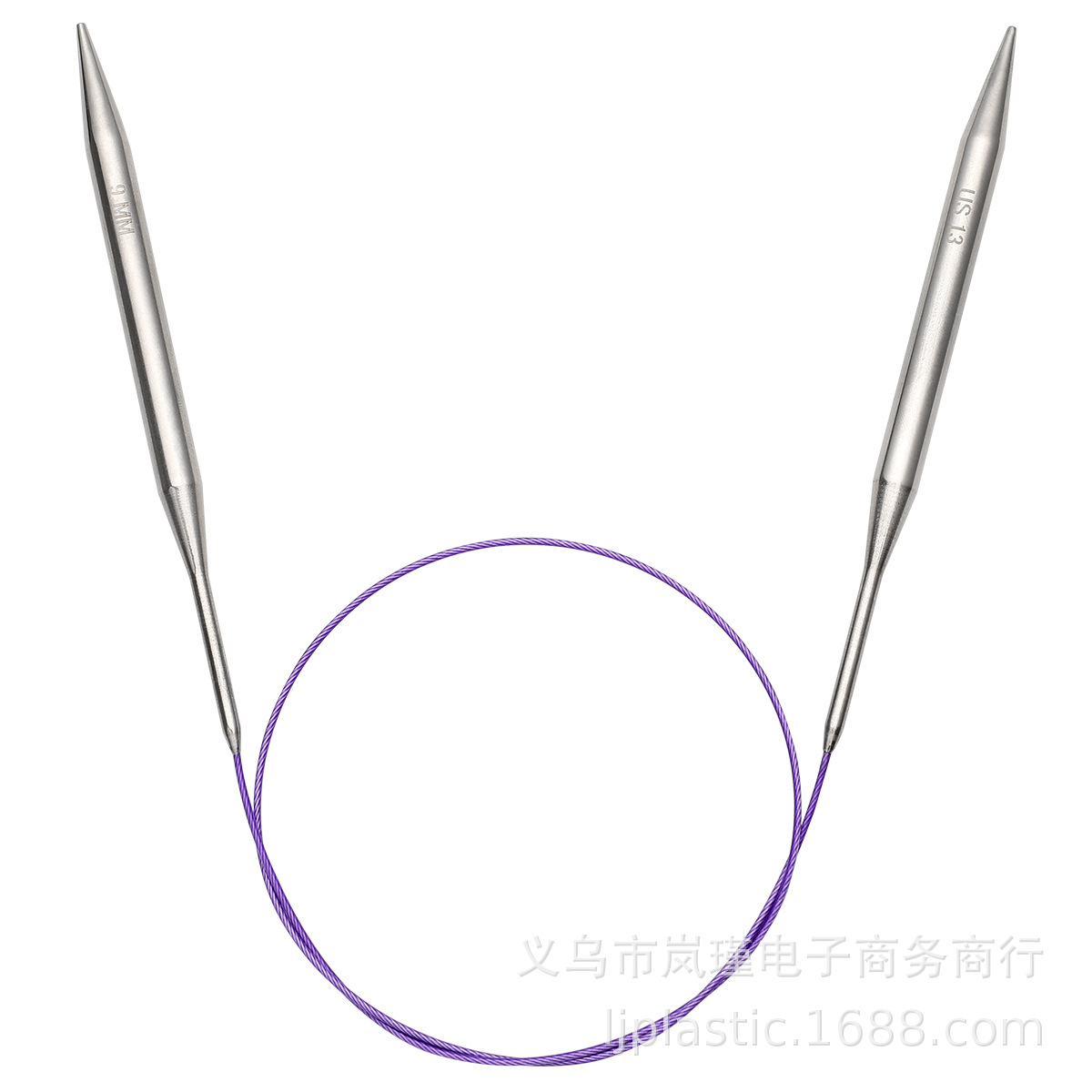 Nuevo juego de agujas de anillo de acero inoxidable de herramientas tejidas transfronterizas 80 cm 14 agujas de suéter agujas de suéter tejidas