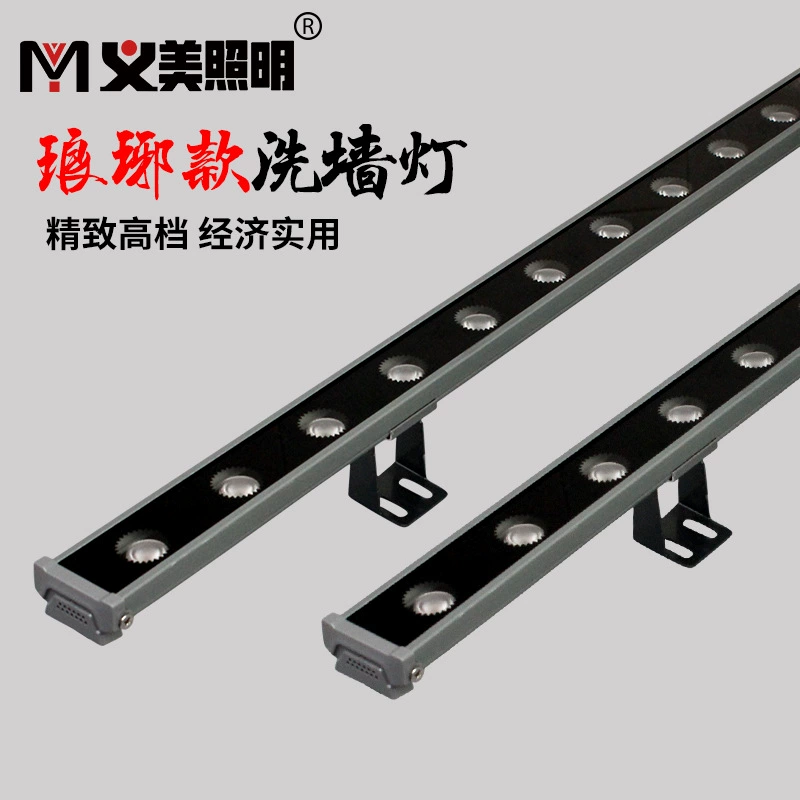 Светодиодная настенная лампа наружная водонепроницаемая 18W24W белая теплая желтая линейная лампа наружного профиля прожектор