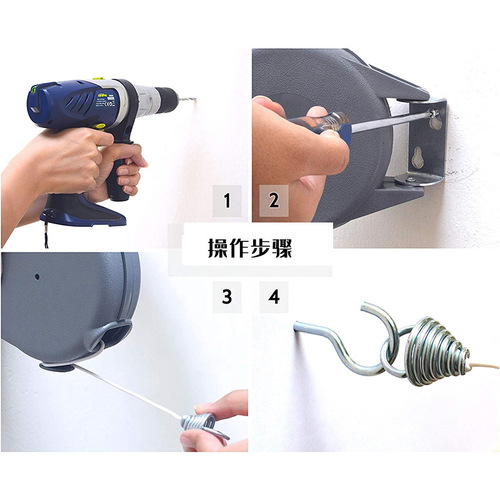 Amazon extendable clothesline without drilling, thick invisible drying rack, can store 12 meters, wholesale