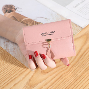 New Cross-Border Popular Female Short Student Korean Fashion Pendant Mini Multi-Card Slot Wallet Coin Purse Card Holder