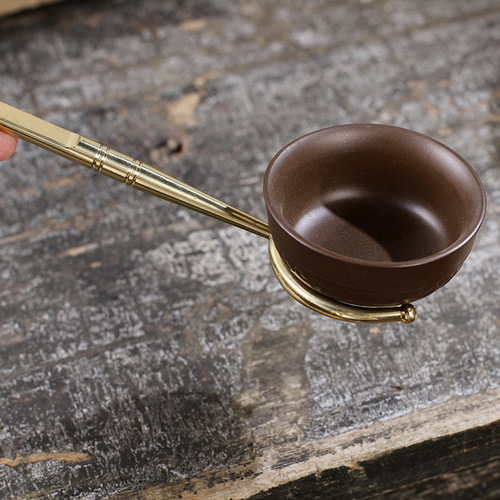 Pure copper tea ceremony six gentlemen set tea clip tea knife Pu'er needle tea spoon cup fork pot pen kung fu tea set accessories