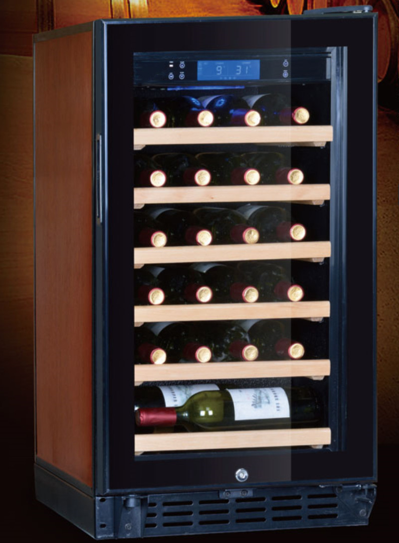 Vinoteca doméstica de temperatura constante, pequeña nevera refrigerada de una sola temperatura con capacidad para 46 botellas, vitrina para té y vino, refrigerador para vinos