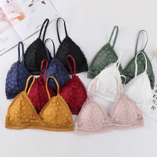 Women's underwear French lace bra adjustable bra thin sexy deep v triangle cup underwear women's bra wholesale