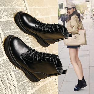 2025 Autumn/Winter New Stylish Height-Increasing Martin Boots for Women, Thick-Soled Breathable Short Boots with Front Zipper, Fashionable Low-Cut Boots
