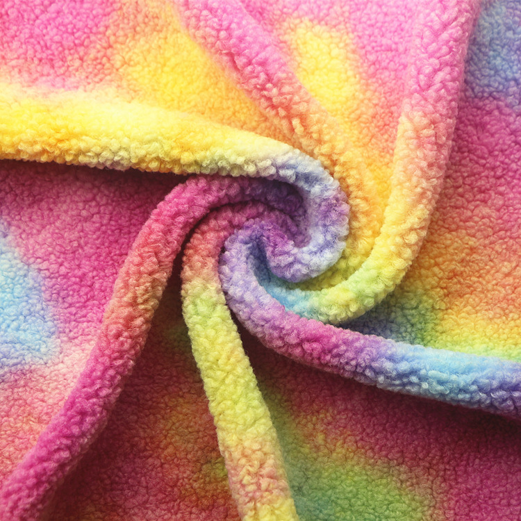 扎染阿尔泰土耳其绒全涤经编扎染蚂蚁绒舒棉绒羊羔绒阿尔泰迪绒布