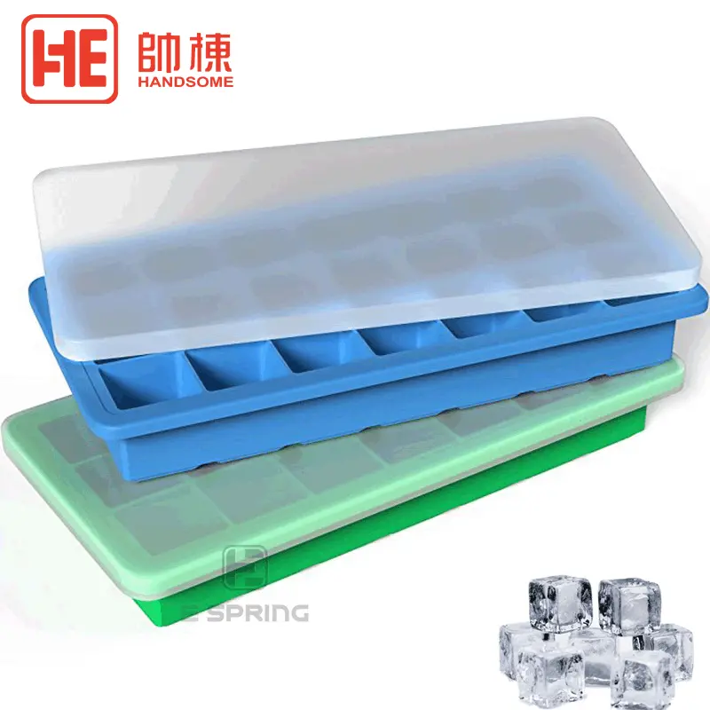 冰格亚马逊21格方形硅胶冰块模具儿童食品级辅食盒便携辅食冰盒