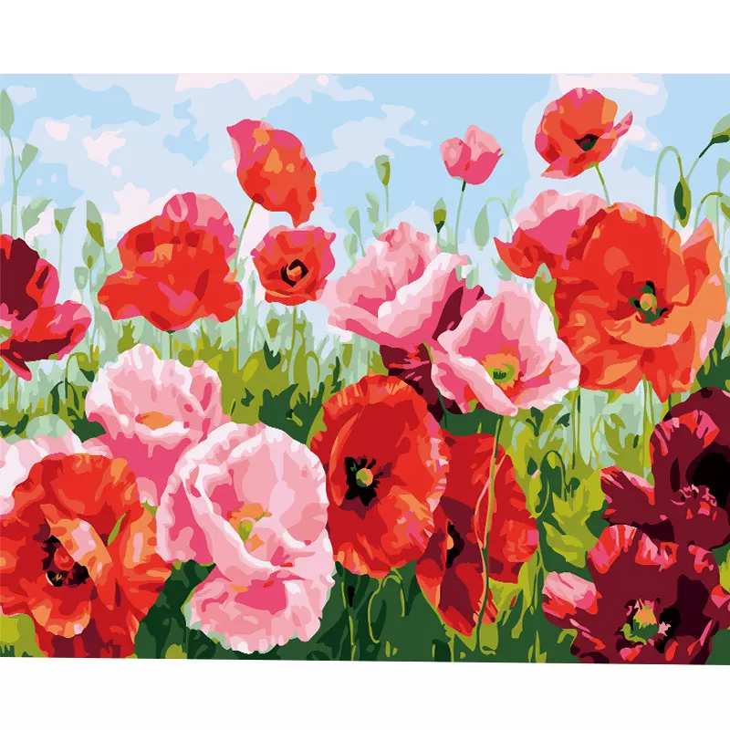 厂家直供数字油画专供儿童成人休闲跨境油画无框组合填色数码颜料