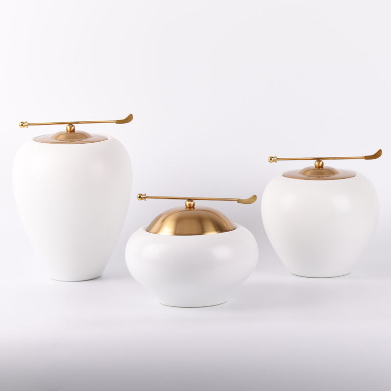 现代新中式软装陶瓷罐摆设会所玄关装饰摆件样板房客厅电视柜饰品