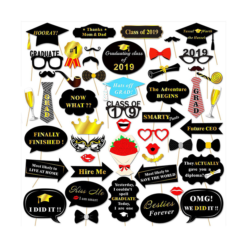 Accesorios fotográficos de la temporada de graduación GRADUATE cinta decoración de celebración gafas de doctorado conjunto de la temporada de graduación sombrero de fiesta