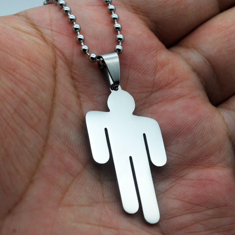 Billie Eilish logo American rapper necklace pendant stainless steel necklace pear jewelry for men and women