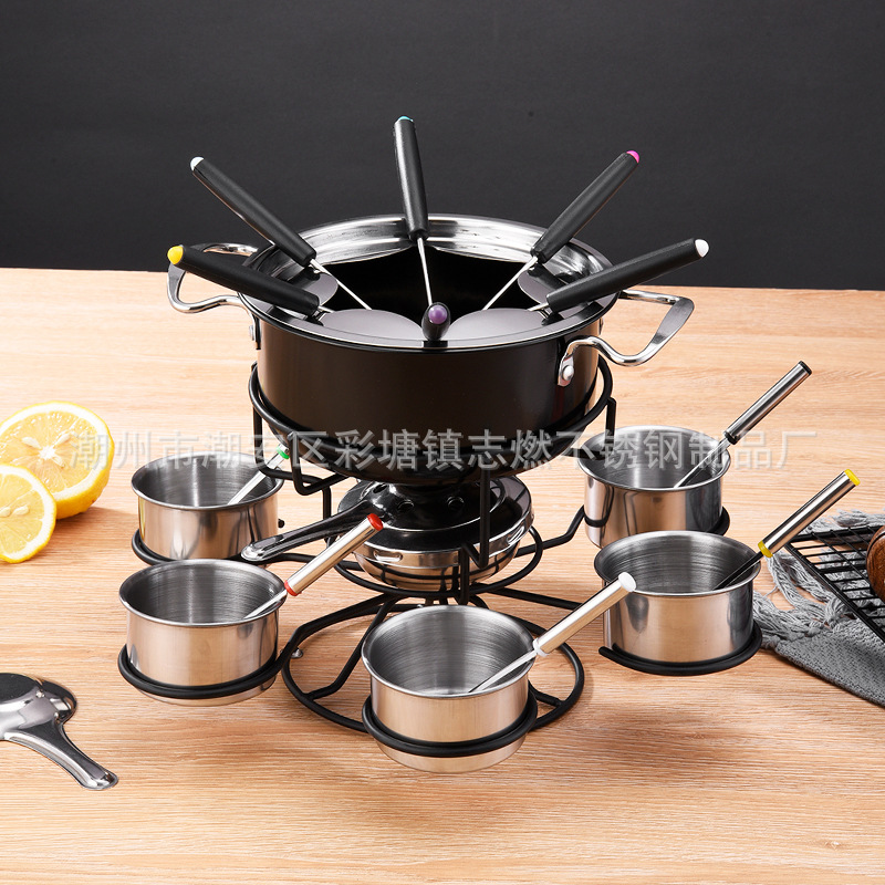 Factory wholesale ceramic chocolate chafing dish set cheese cheese heating furnace ice cream chafing dish a generation of hair