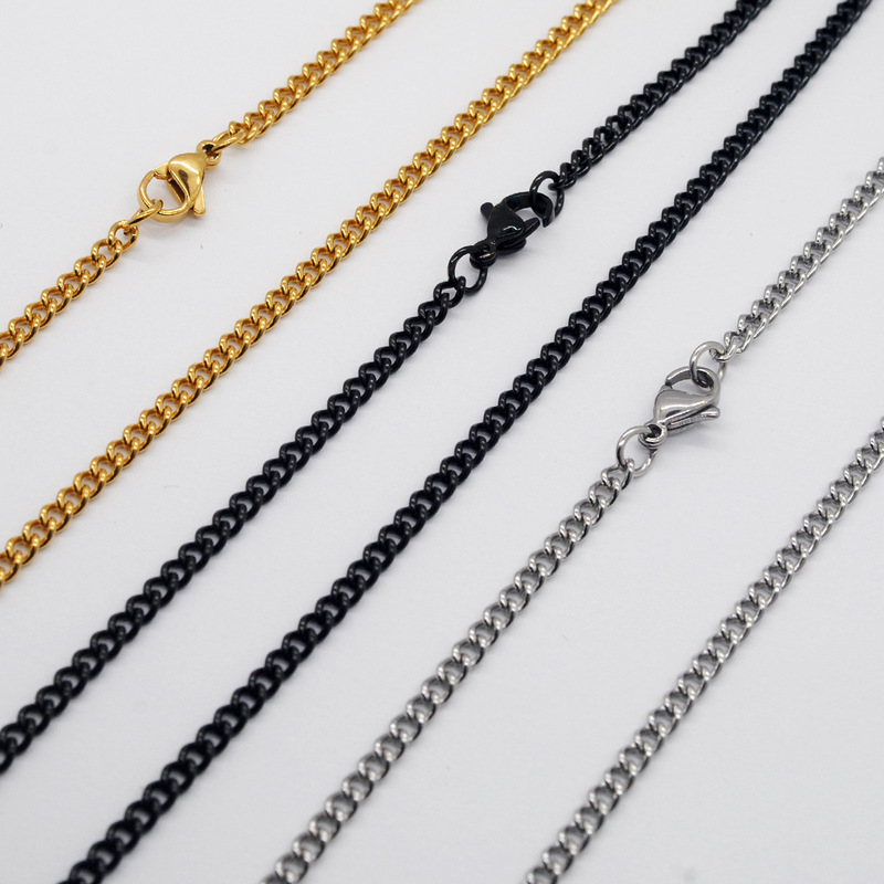 Side Chain Women's Necklace Titanium Steel Accessories Men's Pendant with Chain Jewelry Accessories 304 Stainless Steel Jewelry Chain