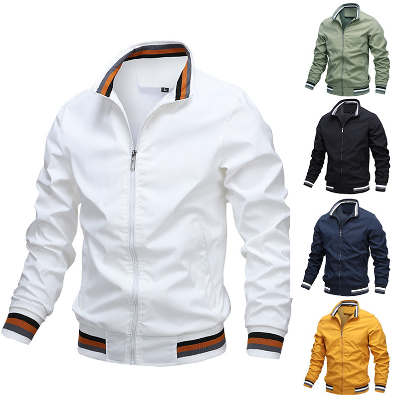 New cross-border foreign trade casual jacket men's Amazon factory direct spring and autumn sports solid color men's jacket men