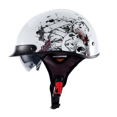 Scoop Helmet Lightweight with Endoscope, Motosiklet kaskı (dəbilqə) - 112-bright-white-myth-with-black-mirror-s