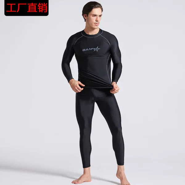 two-piece set) quick-drying long-sleeved cropped pants diving swimming suit coach suit snorkeling surfing suit