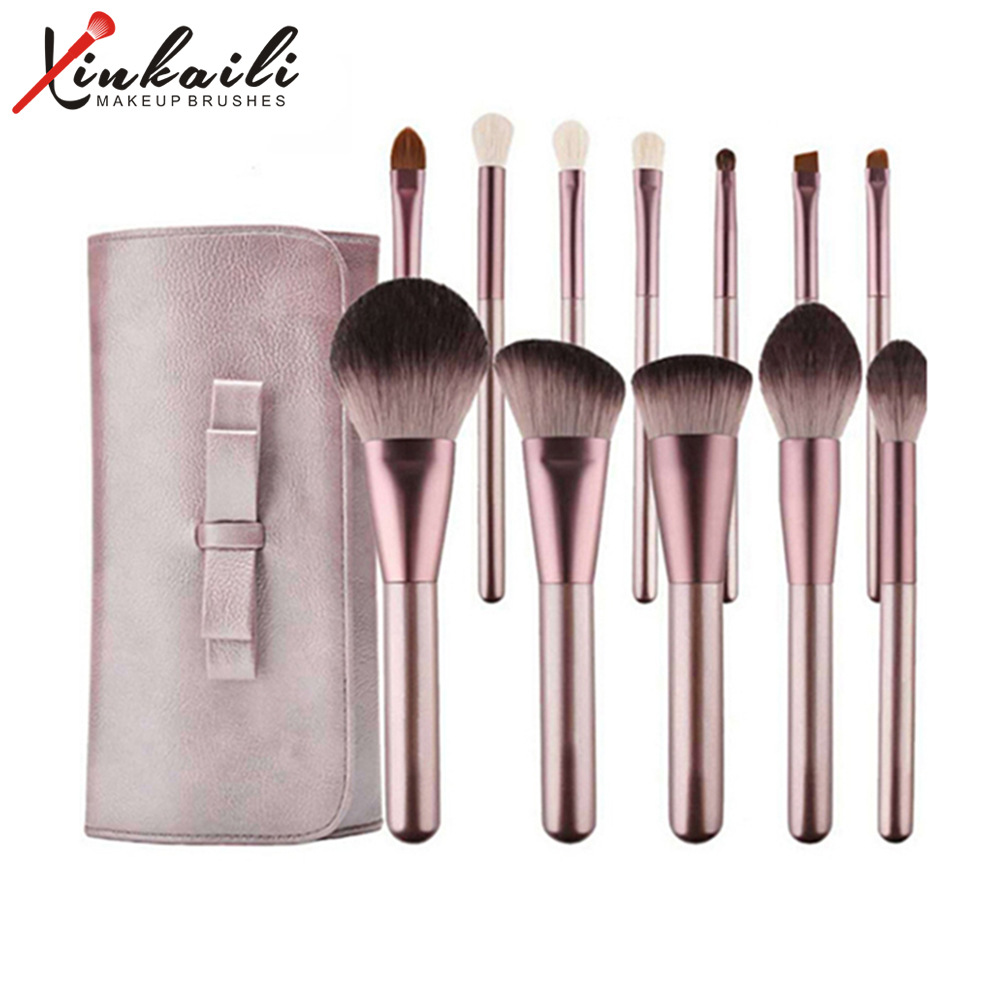12 uva pequeña cepillo de pelo suave cepillo de maquillaje traje principiante herramientas de belleza Fundación Corrector cepillo de sombra de ojos conjunto completo