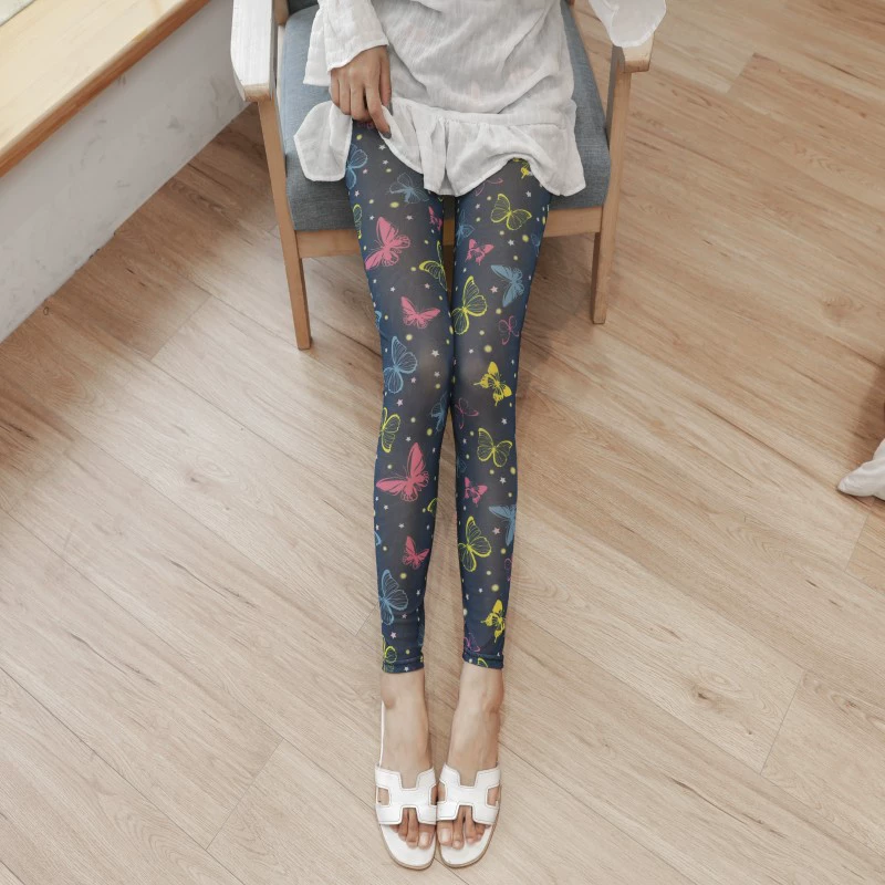 Лет leggings сверхтонкие летом, шёлковые брюки, облегающие