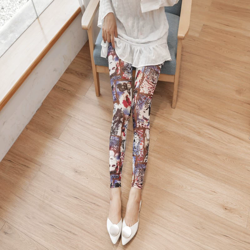 Лет leggings сверхтонкие летом, шёлковые брюки, облегающие