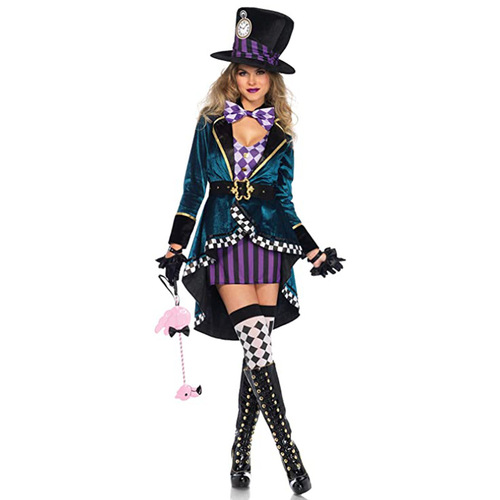 Halloween female Alice Mad Hatter magician performance costume nightclub cosplay circus stage performance