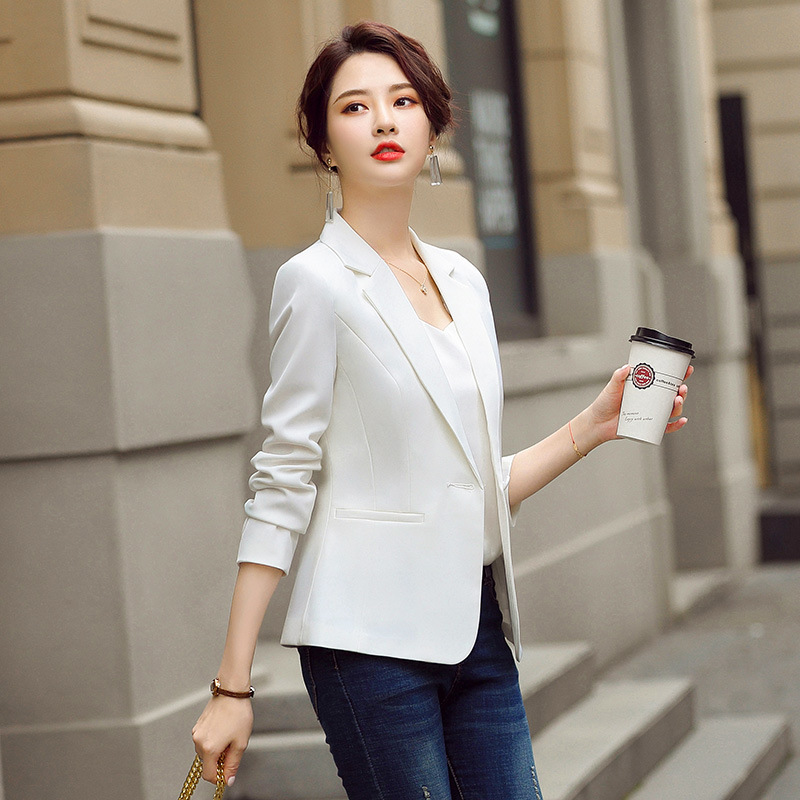 Women's Blazer, Formal Waist-Cinching Jacket, New Autumn and Winter Style, Elegant Korean Version, Casual Small Suit, High-End Feel, Petite Top