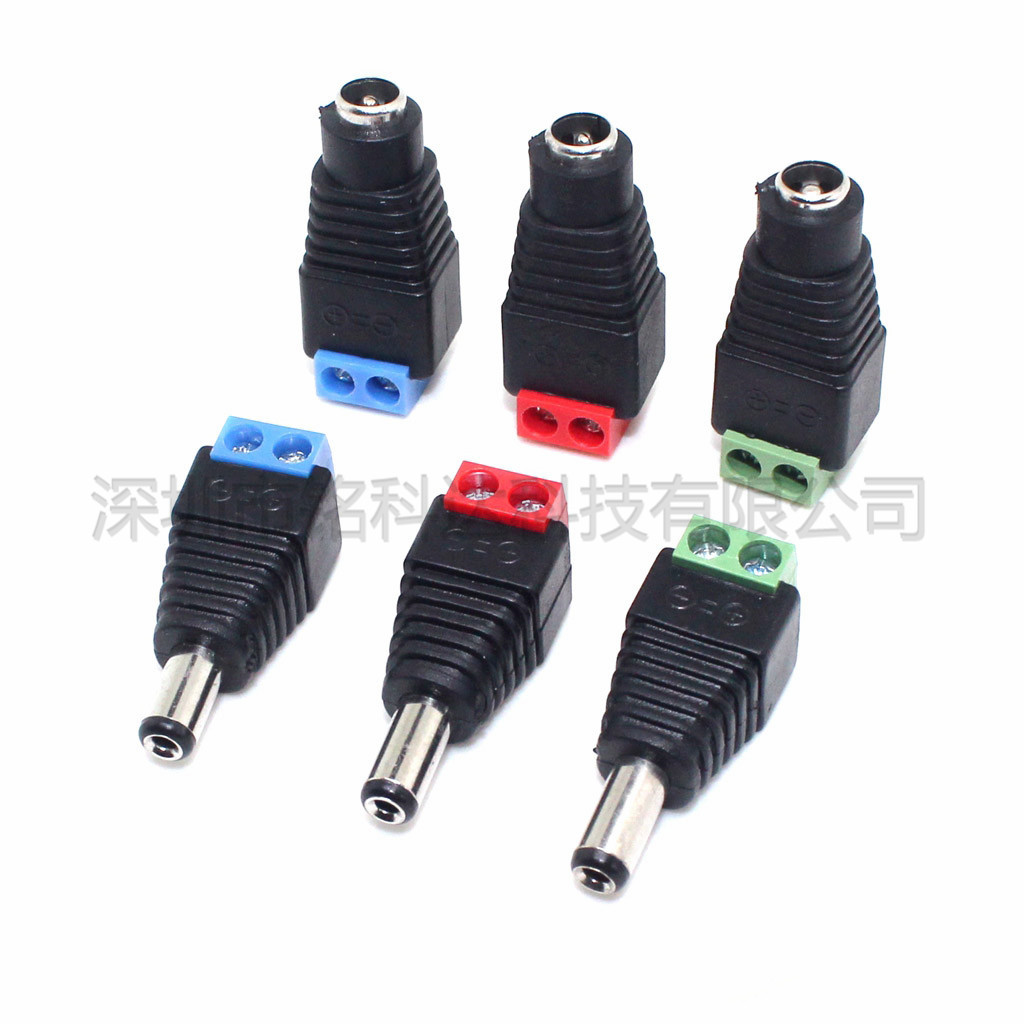 DC power plug male 5.5x 2.1mm welding-free DC power monitoring connector 5.5*2.1 male and female socket