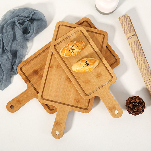 Italian Restaurant Coffee Bread Pizza Tray Bamboo Tableware French Fries Chicken Wing Plate Creative Hotel Restaurant Dinner Plate