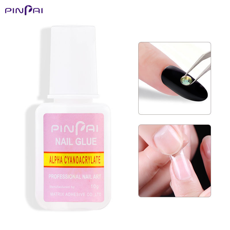 Nail Art Glue with Diamond Stickers, Special Jewelry for Fake Nails, 10g with Brush, Factory Direct Sales, Long-Lasting and Firm