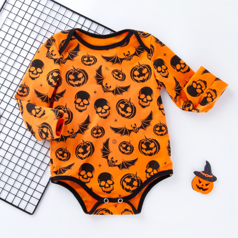 Children's clothing spring and autumn baby girls' Christmas jumpsuit infant long-sleeved romper Halloween triangle sheath
