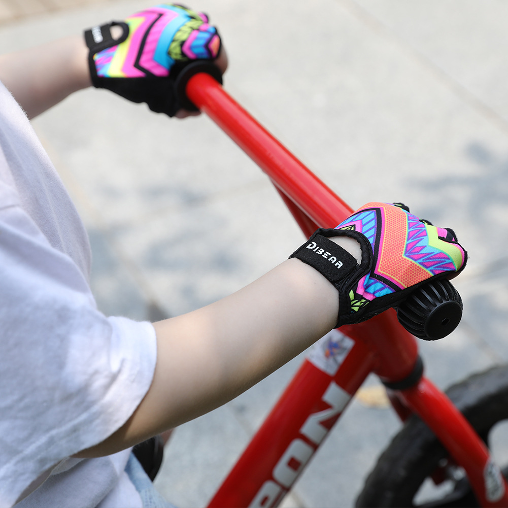 DIBEAR deportes para niños guantes de medio dedo Palm protección antideslizante béisbol fresco equitación equilibrio coche fitness