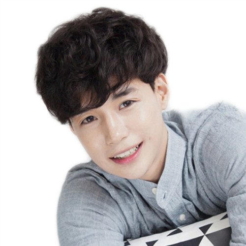 Stylish short hair with bangs for handsome men in Europe, America, and Korea, hairpiece and headcover