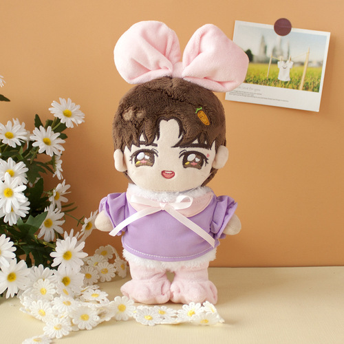 20cm cotton doll plush toy doll baby clothes denim suspenders pants celebrity doll doll replacement clothes