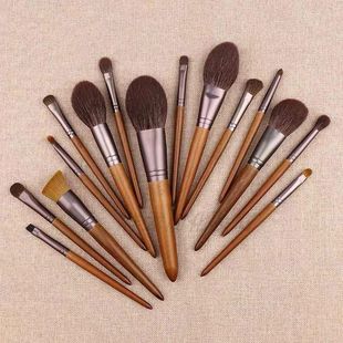 Cangzhou makeup brush beech 15 sets of brush fine light peak wool eye shadow brush animal hair powder brush blush brush high gloss