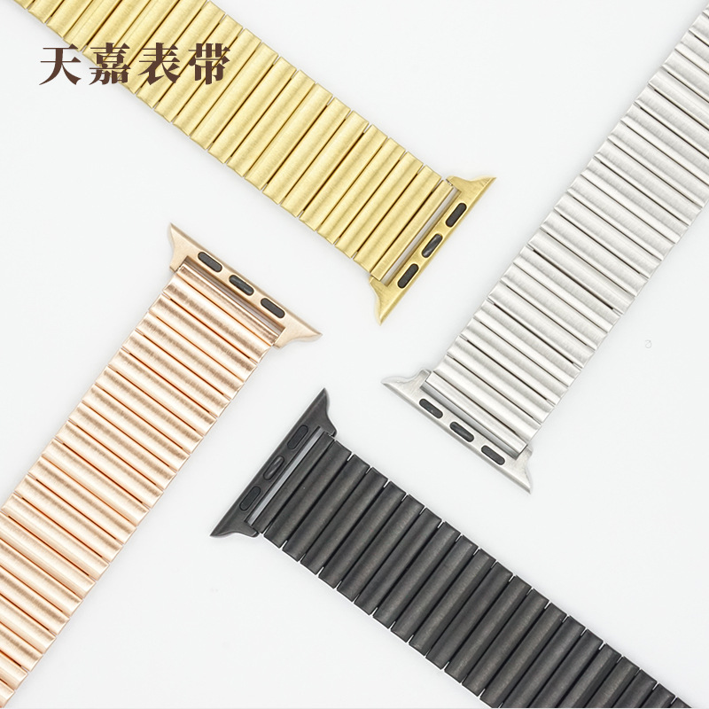 Correa de reloj elástica de acero inoxidable, nuevo estilo, banda elástica con nudo de bambú de una sola perla, banda universal de 22 mm para iWatch