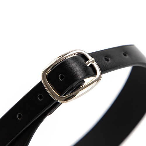 SM Props Black Leather Fetish Collar Women's Training Traction Chain Bell Collar SM Erotic Products Dropshipping