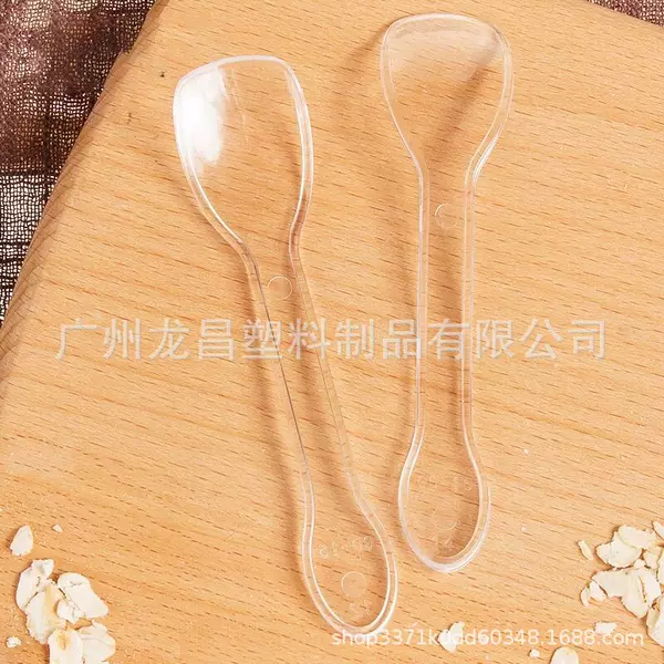 Manufacturer Wholesale Plastic Spoons Individually Packaged Transparent Ps Thickened Ice Cream Pudding Yogurt Spoon Food Grade
