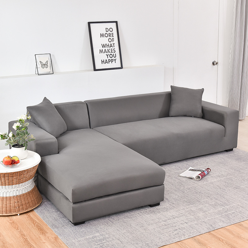Cross-Border Simple Elastic Cover Full Coverage Solid Color Printed Slipcover Non-Slip Sofa Cushion_voghion.com