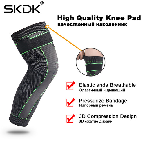 Knitted straps pressurized sports extended knee pads for men and women in autumn and winter calf protection basketball football warm knee pads