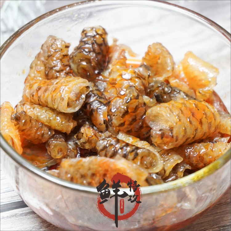 Qianyulang Red Oil Fish Skin Roll 220g Ready-To-Eat Fresh Spicy Cold Dish Snack Fish Skin Roll Appetizer Cold Dish