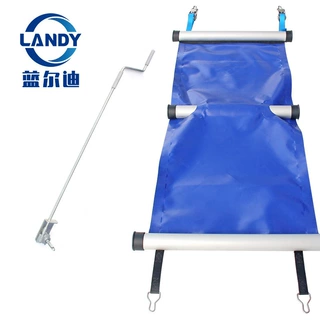 泳池管道PVC安全盖布 承重强 solid pool cover with AL tubes