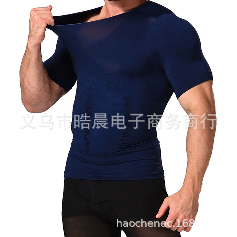 Мужская талия и живот - форму shaping короткая рукава футболка abdomen N тонкая талия и грудь, живот, брюшко, и живот стройный