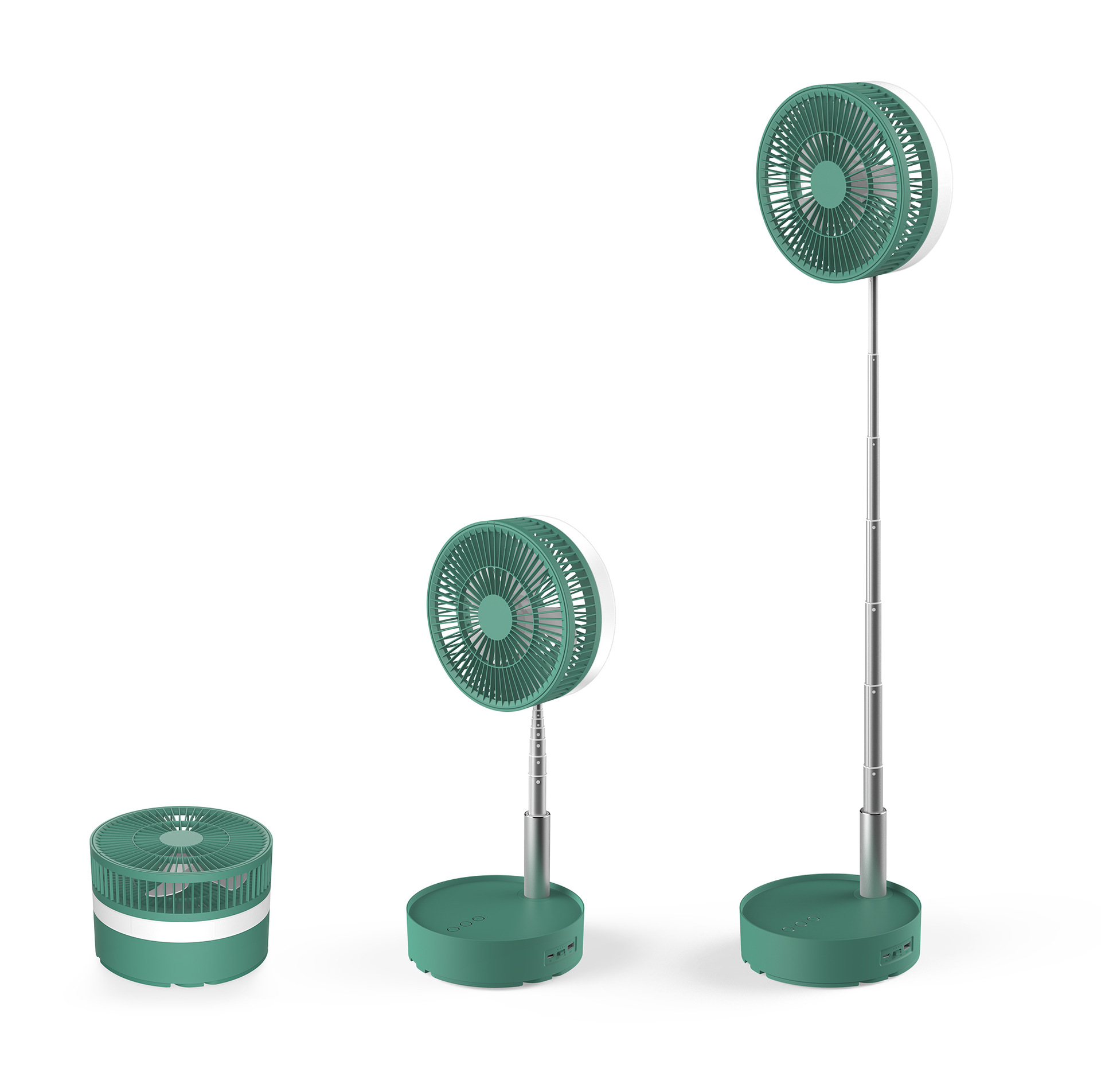 Nuevo escritorio retráctil ventilador eléctrico de almacenamiento portátil USB ventilador de piso noche luz sacudiendo la cabeza de control remoto ventilador plegable