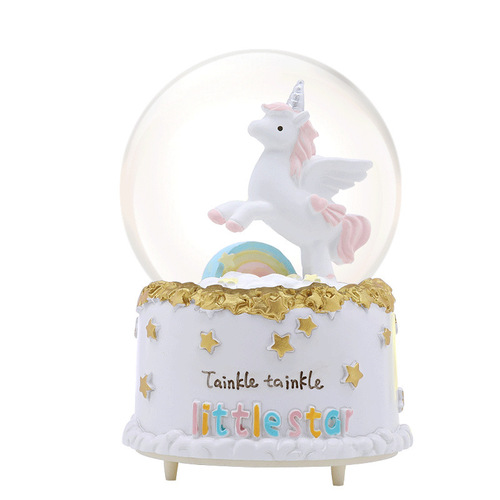 Heart of a Girl, Rainbow Moon, Unicorn, Crystal Ball, Music Box, Lighting, Best Friend, Birthday Gift for Boys and Girls, Graduation Gift, Decorative Ornament