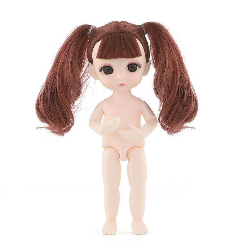 Кукла BJD Ding Xiaoma OB11, 16 см, бело-мускулестное обнажённое тело, 3D глаза, суставная