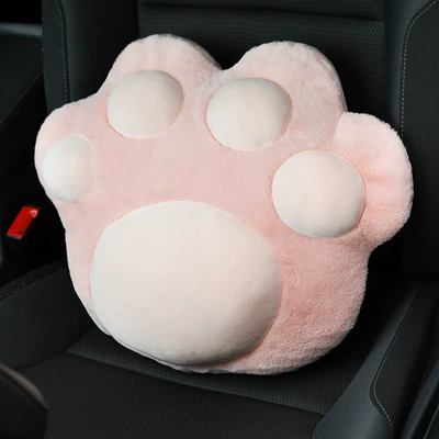 Car plush headrest cute Headrest - powder-waist-support