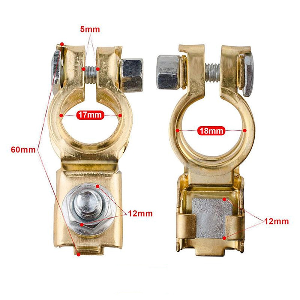 Venta directa de fábrica de cobre puro de alta corriente clip de la batería negro rojo cableado batería Chuck pila cubierta protectora terminal