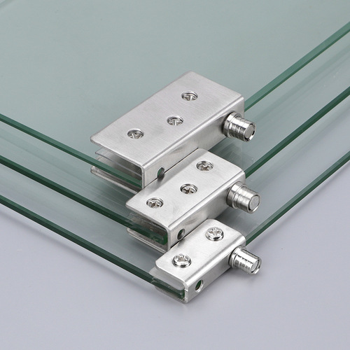 Kitchen cabinet display cabinet door upper and lower clamping shaft glass door hinge stainless steel glass upper and lower hinge cabinet door small rotating shaft