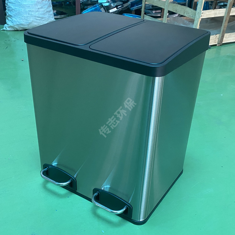 家用室内静音脚踏式不锈钢垃圾桶 30L客厅高档分类果皮箱 垃圾箱