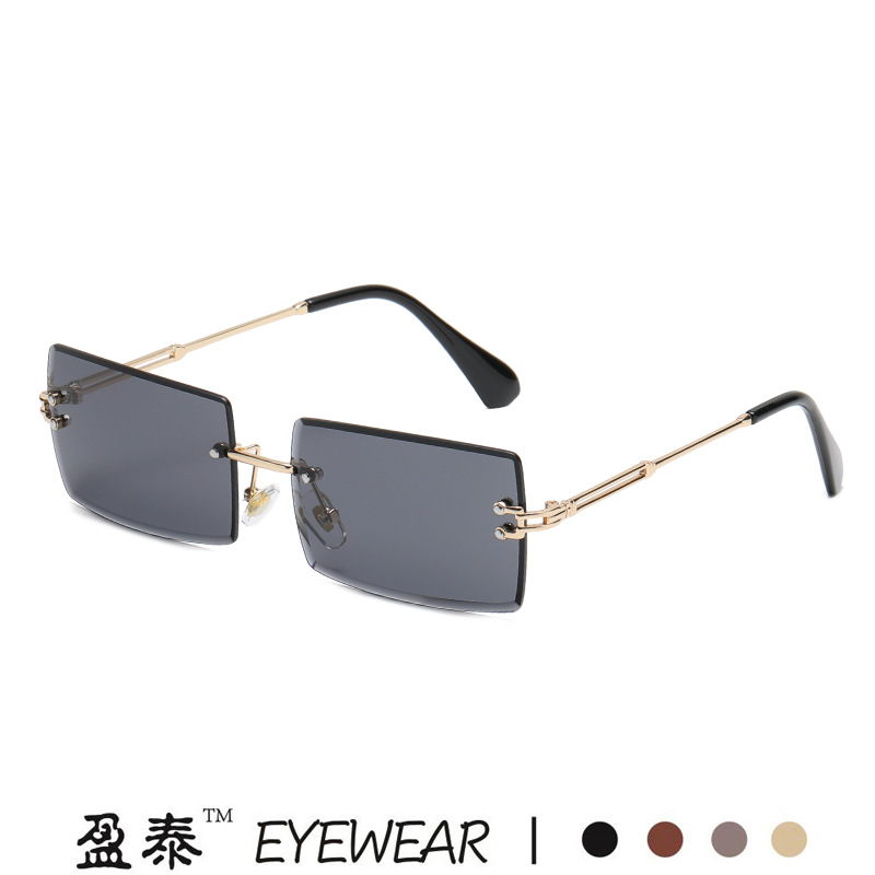 New Frameless Cut Edge Square Gradient Color Marine Sunglasses European and American Fashion Ins Popular Street Style Trendy Sunglasses