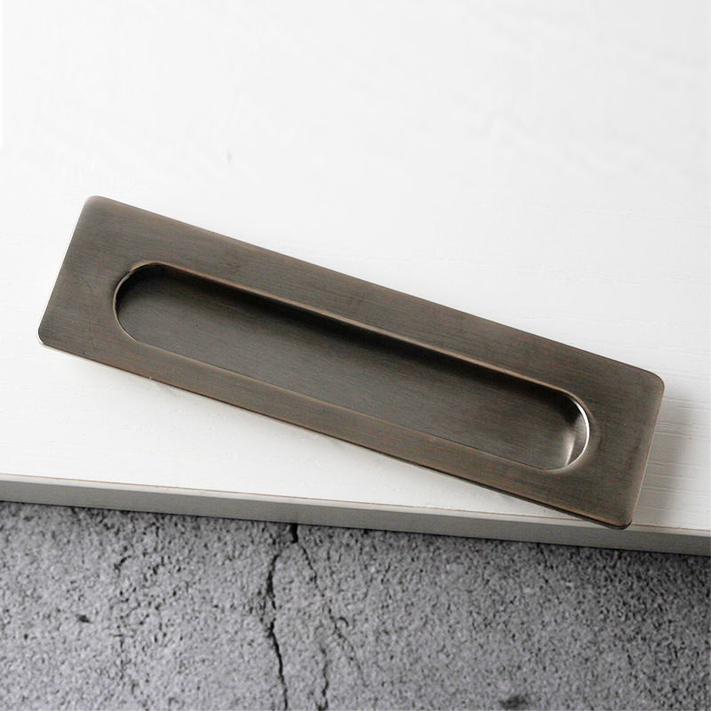Manija oculta para cajón de aleación de zinc en stock, moderna, minimalista, negro mate, dorado, empotrada, invisible, para armario image 6